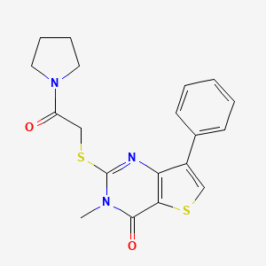 3-methyl-2-((2-oxo-2-(pyrrolidin-1-yl)ethyl)thio)-7-phenylthieno[3,2-d]pyrimidin-4(3H)-one