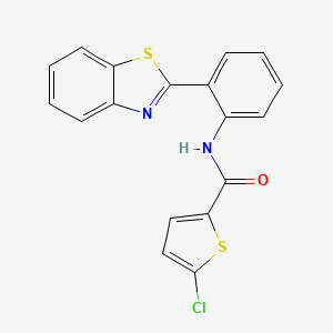 molecular formula C18H11ClN2OS2 B2778540 N-[2-(1,3-benzothiazol-2-yl)phenyl]-5-chlorothiophene-2-carboxamide CAS No. 477569-62-3