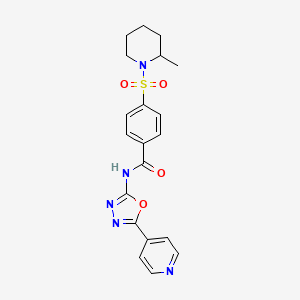4-((2-methylpiperidin-1-yl)sulfonyl)-N-(5-(pyridin-4-yl)-1,3,4-oxadiazol-2-yl)benzamide