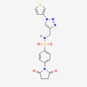 4-(2,5-dioxopyrrolidin-1-yl)-N-((1-(thiophen-3-yl)-1H-1,2,3-triazol-4-yl)methyl)benzenesulfonamide