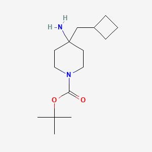 molecular formula C15H28N2O2 B2778568 Tert-butyl 4-amino-4-(cyclobutylmethyl)piperidine-1-carboxylate CAS No. 1823831-94-2