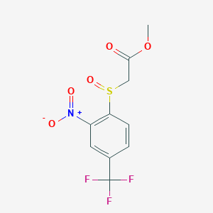 molecular formula C10H8F3NO5S B2778570 METHYL 2-[2-NITRO-4-(TRIFLUOROMETHYL)BENZENESULFINYL]ACETATE CAS No. 956707-57-6