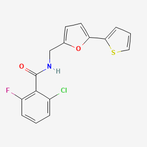 2-chloro-6-fluoro-N-((5-(thiophen-2-yl)furan-2-yl)methyl)benzamide