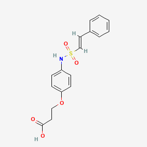 molecular formula C17H17NO5S B2778577 3-[4-[[(E)-2-phenylethenyl]sulfonylamino]phenoxy]propanoic acid CAS No. 1334031-44-5
