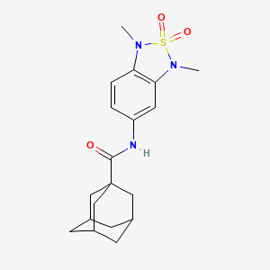 molecular formula C19H25N3O3S B2778583 (1s,3s)-N-(1,3-dimethyl-2,2-dioxido-1,3-dihydrobenzo[c][1,2,5]thiadiazol-5-yl)adamantane-1-carboxamide CAS No. 2034337-15-8