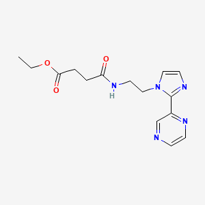 ethyl 4-oxo-4-((2-(2-(pyrazin-2-yl)-1H-imidazol-1-yl)ethyl)amino)butanoate