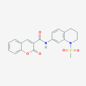 molecular formula C20H18N2O5S B2778586 N-(1-methylsulfonyl-3,4-dihydro-2H-quinolin-7-yl)-2-oxochromene-3-carboxamide CAS No. 932507-62-5