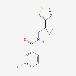 3-Fluoro-N-[(1-thiophen-3-ylcyclopropyl)methyl]benzamide