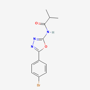 molecular formula C12H12BrN3O2 B2778600 N-(5-(4-bromophenyl)-1,3,4-oxadiazol-2-yl)isobutyramide CAS No. 897735-77-2