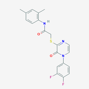molecular formula C20H17F2N3O2S B2778612 2-{[4-(3,4-difluorophenyl)-3-oxo-3,4-dihydropyrazin-2-yl]sulfanyl}-N-(2,4-dimethylphenyl)acetamide CAS No. 900007-99-0