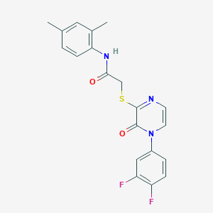 molecular formula C20H17F2N3O2S B2778612 2-[4-(3,4-difluorophenyl)-3-oxopyrazin-2-yl]sulfanyl-N-(2,4-dimethylphenyl)acetamide CAS No. 900007-99-0
