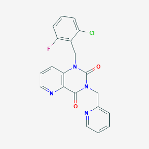molecular formula C20H14ClFN4O2 B2778614 1-(2-chloro-6-fluorobenzyl)-3-(pyridin-2-ylmethyl)pyrido[3,2-d]pyrimidine-2,4(1H,3H)-dione CAS No. 941907-92-2