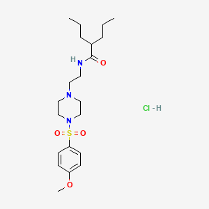 molecular formula C21H36ClN3O4S B2778623 N-(2-(4-((4-methoxyphenyl)sulfonyl)piperazin-1-yl)ethyl)-2-propylpentanamide hydrochloride CAS No. 1184974-31-9