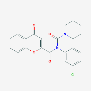 molecular formula C22H19ClN2O4 B2778644 N-(3-chlorophenyl)-N-(4-oxo-4H-chromene-2-carbonyl)piperidine-1-carboxamide CAS No. 899951-31-6