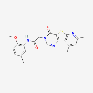 molecular formula C21H20N4O3S B2778654 2-(7,9-dimethyl-4-oxopyrido[3',2':4,5]thieno[3,2-d]pyrimidin-3(4H)-yl)-N-(2-methoxy-5-methylphenyl)acetamide CAS No. 1223987-12-9
