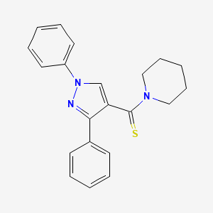 molecular formula C21H21N3S B2778656 1-(1,3-diphenyl-1H-pyrazole-4-carbothioyl)piperidine CAS No. 312746-22-8