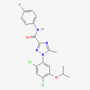 molecular formula C19H17Cl2FN4O2 B2778663 1-(2,4-dichloro-5-isopropoxyphenyl)-N-(4-fluorophenyl)-5-methyl-1H-1,2,4-triazole-3-carboxamide CAS No. 400736-19-8