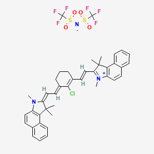 molecular formula C42H40ClF6N3O4S2 B2778664 2-((E)-2-((E)-2-chloro-3-((E)-2-(1,1,3-trimethyl-1H-benzo[e]indol-2(3H)-ylidene)ethylidene)cyclohex-1-en-1-yl)vinyl)-1,1,3-trimethyl-1H-benzo[e]indol-3-ium bis((trifluoromethyl)sulfonyl)amide CAS No. 873557-85-8