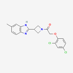 molecular formula C19H17Cl2N3O2 B2778668 2-(2,4-dichlorophenoxy)-1-(3-(5-methyl-1H-benzo[d]imidazol-2-yl)azetidin-1-yl)ethanone CAS No. 1396794-39-0