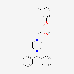 molecular formula C27H32N2O2 B2778670 1-(4-Benzhydrylpiperazin-1-yl)-3-(3-methylphenoxy)propan-2-ol CAS No. 105106-87-4