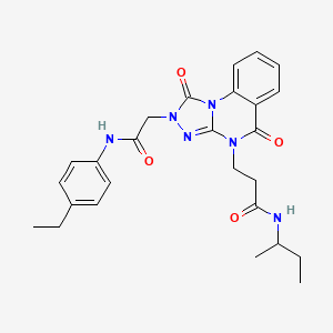 molecular formula C26H30N6O4 B2778676 N-(butan-2-yl)-3-(2-{[(4-ethylphenyl)carbamoyl]methyl}-1,5-dioxo-1H,2H,4H,5H-[1,2,4]triazolo[4,3-a]quinazolin-4-yl)propanamide CAS No. 1242868-19-4