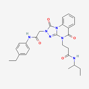 molecular formula C26H30N6O4 B2778676 N-(sec-butyl)-3-(2-(2-((4-ethylphenyl)amino)-2-oxoethyl)-1,5-dioxo-1,2-dihydro-[1,2,4]triazolo[4,3-a]quinazolin-4(5H)-yl)propanamide CAS No. 1242868-19-4