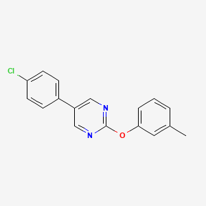 molecular formula C17H13ClN2O B2778678 5-(4-氯苯基)-2-(3-甲基苯氧基)嘧啶 CAS No. 477890-45-2