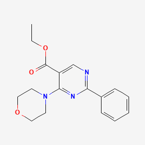 molecular formula C17H19N3O3 B2778679 Ethyl 4-morpholin-4-yl-2-phenylpyrimidine-5-carboxylate CAS No. 439094-76-5