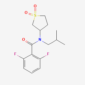 molecular formula C15H19F2NO3S B2778682 N-(1,1-二氧代四氢噻吩-3-基)-2,6-二氟-N-异丁基苯甲酰胺 CAS No. 898425-55-3