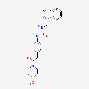 molecular formula C25H27N3O3 B2778683 1-(4-(2-(4-Hydroxypiperidin-1-yl)-2-oxoethyl)phenyl)-3-(naphthalen-1-ylmethyl)urea CAS No. 1235390-02-9