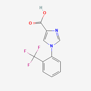 molecular formula C11H7F3N2O2 B2778694 1-[2-(Trifluoromethyl)phenyl]-1H-imidazole-4-carboxylic acid CAS No. 1285240-06-3