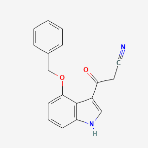 molecular formula C18H14N2O2 B2778696 3-(4-(Benzyloxy)-1H-indol-3-yl)-3-oxopropanenitrile CAS No. 1415393-23-5