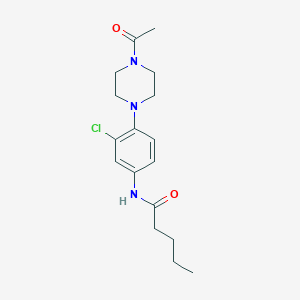 molecular formula C17H24ClN3O2 B277871 N-[4-(4-acetyl-1-piperazinyl)-3-chlorophenyl]pentanamide 