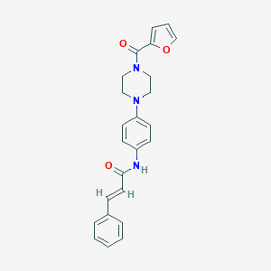 molecular formula C24H23N3O3 B277873 N-{4-[4-(2-furoyl)-1-piperazinyl]phenyl}-3-phenylacrylamide 