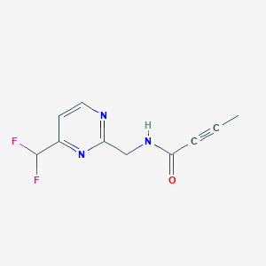 molecular formula C10H9F2N3O B2778734 N-[[4-(Difluoromethyl)pyrimidin-2-yl]methyl]but-2-ynamide CAS No. 2411254-35-6