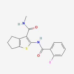 molecular formula C16H15IN2O2S B2778735 2-(2-iodobenzamido)-N-methyl-5,6-dihydro-4H-cyclopenta[b]thiophene-3-carboxamide CAS No. 893099-79-1