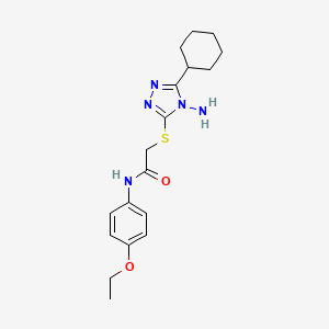 molecular formula C18H25N5O2S B2778736 2-[(4-amino-5-cyclohexyl-1,2,4-triazol-3-yl)sulfanyl]-N-(4-ethoxyphenyl)acetamide CAS No. 752242-12-9