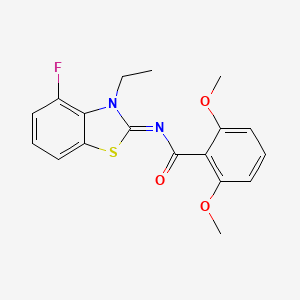 molecular formula C18H17FN2O3S B2778741 N-(3-ethyl-4-fluoro-1,3-benzothiazol-2-ylidene)-2,6-dimethoxybenzamide CAS No. 868375-81-9