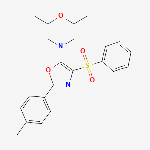 molecular formula C22H24N2O4S B2778745 4-[4-(benzenesulfonyl)-2-(4-methylphenyl)-1,3-oxazol-5-yl]-2,6-dimethylmorpholine CAS No. 862738-30-5