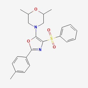 molecular formula C22H24N2O4S B2778745 2,6-Dimethyl-4-(4-(phenylsulfonyl)-2-(p-tolyl)oxazol-5-yl)morpholine CAS No. 862738-30-5