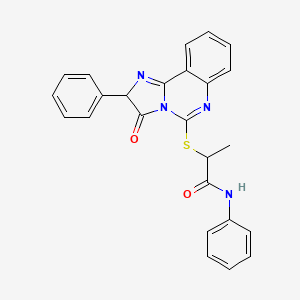 B2778747 2-((3-oxo-2-phenyl-2,3-dihydroimidazo[1,2-c]quinazolin-5-yl)thio)-N-phenylpropanamide CAS No. 1185024-94-5