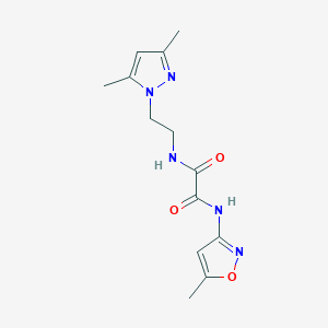B2778750 N1-(2-(3,5-dimethyl-1H-pyrazol-1-yl)ethyl)-N2-(5-methylisoxazol-3-yl)oxalamide CAS No. 1208638-43-0