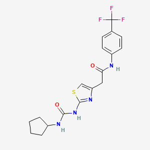 molecular formula C18H19F3N4O2S B2778751 2-(2-(3-cyclopentylureido)thiazol-4-yl)-N-(4-(trifluoromethyl)phenyl)acetamide CAS No. 921571-20-2