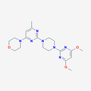 molecular formula C19H27N7O3 B2778752 4-{2-[4-(4,6-Dimethoxypyrimidin-2-yl)piperazin-1-yl]-6-methylpyrimidin-4-yl}morpholine CAS No. 2415602-56-9