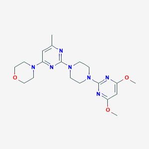 molecular formula C19H27N7O3 B2778752 4-[2-[4-(4,6-Dimethoxypyrimidin-2-yl)piperazin-1-yl]-6-methylpyrimidin-4-yl]morpholine CAS No. 2415602-56-9
