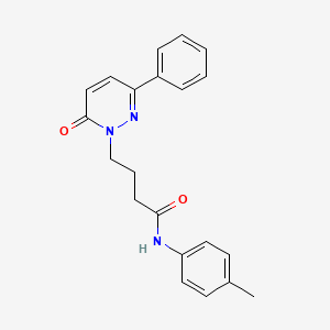 molecular formula C21H21N3O2 B2778753 4-(6-oxo-3-phenylpyridazin-1(6H)-yl)-N-(p-tolyl)butanamide CAS No. 953158-68-4