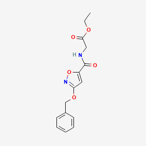 molecular formula C15H16N2O5 B2778755 Ethyl 2-(3-(benzyloxy)isoxazole-5-carboxamido)acetate CAS No. 1448072-91-0