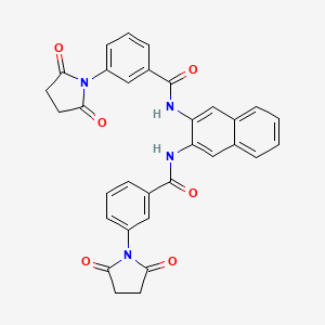 molecular formula C32H24N4O6 B2778756 3-(2,5-dioxopyrrolidin-1-yl)-N-[3-[[3-(2,5-dioxopyrrolidin-1-yl)benzoyl]amino]naphthalen-2-yl]benzamide CAS No. 476321-84-3