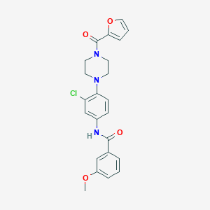 molecular formula C23H22ClN3O4 B277878 N-{3-chloro-4-[4-(2-furoyl)-1-piperazinyl]phenyl}-3-methoxybenzamide 