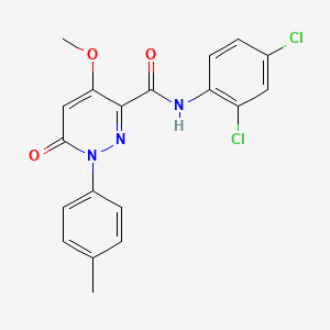 molecular formula C19H15Cl2N3O3 B2778780 N-(2,4-dichlorophenyl)-4-methoxy-1-(4-methylphenyl)-6-oxo-1,6-dihydropyridazine-3-carboxamide CAS No. 921836-03-5
